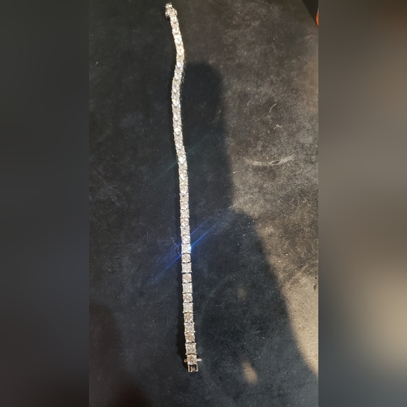 Tennis Bracelet 925 silver, platinum clad, Epiphany round brilliant, princess - Picture 2 of 9